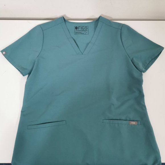 Women's FIGS Casma Three-Pocket Scrub Top | Color Cactus | Size S - Picture 3 of 14